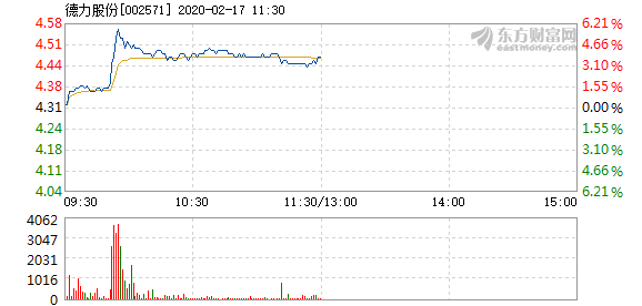 德力股份(002571)个股资金流向查询